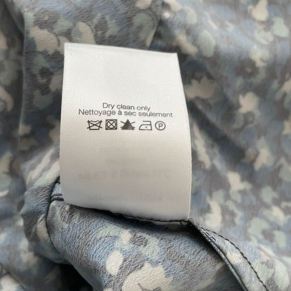 Veronica Beard Dress Anjali Ruched Blue Floral Print Silk Mini Length Womens 14 - Picture 12 of 14